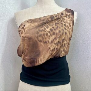 NWT Silence + Noise Donna Mesh Cowl Neck Top